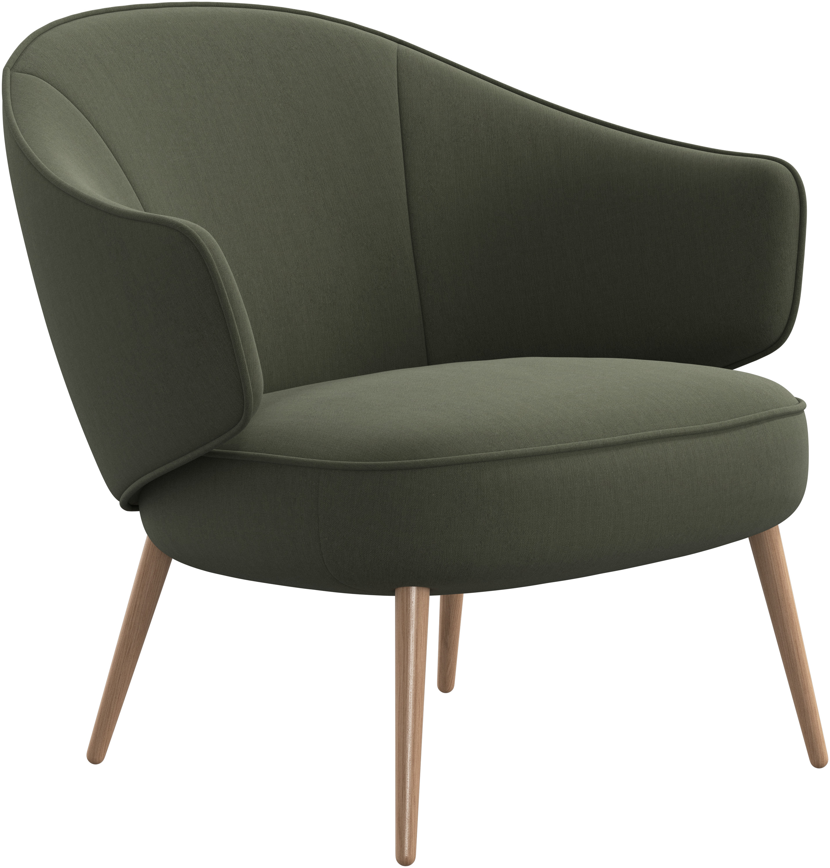 BoConcept Charlotte armchair - oak / forest green Frisco fabric
